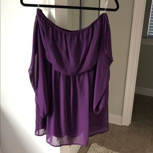 Purple Cold Shoulder Gameday Dress!